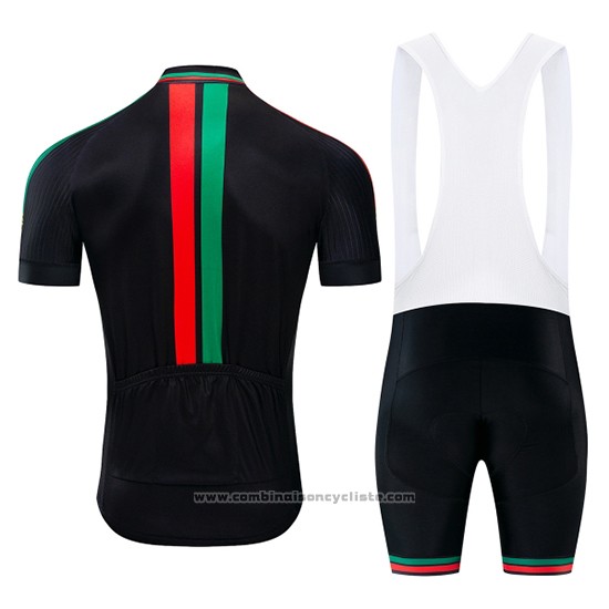 2019 Maillot Cyclisme Portugal Noir Vert Rouge Manches Courtes et Cuissard